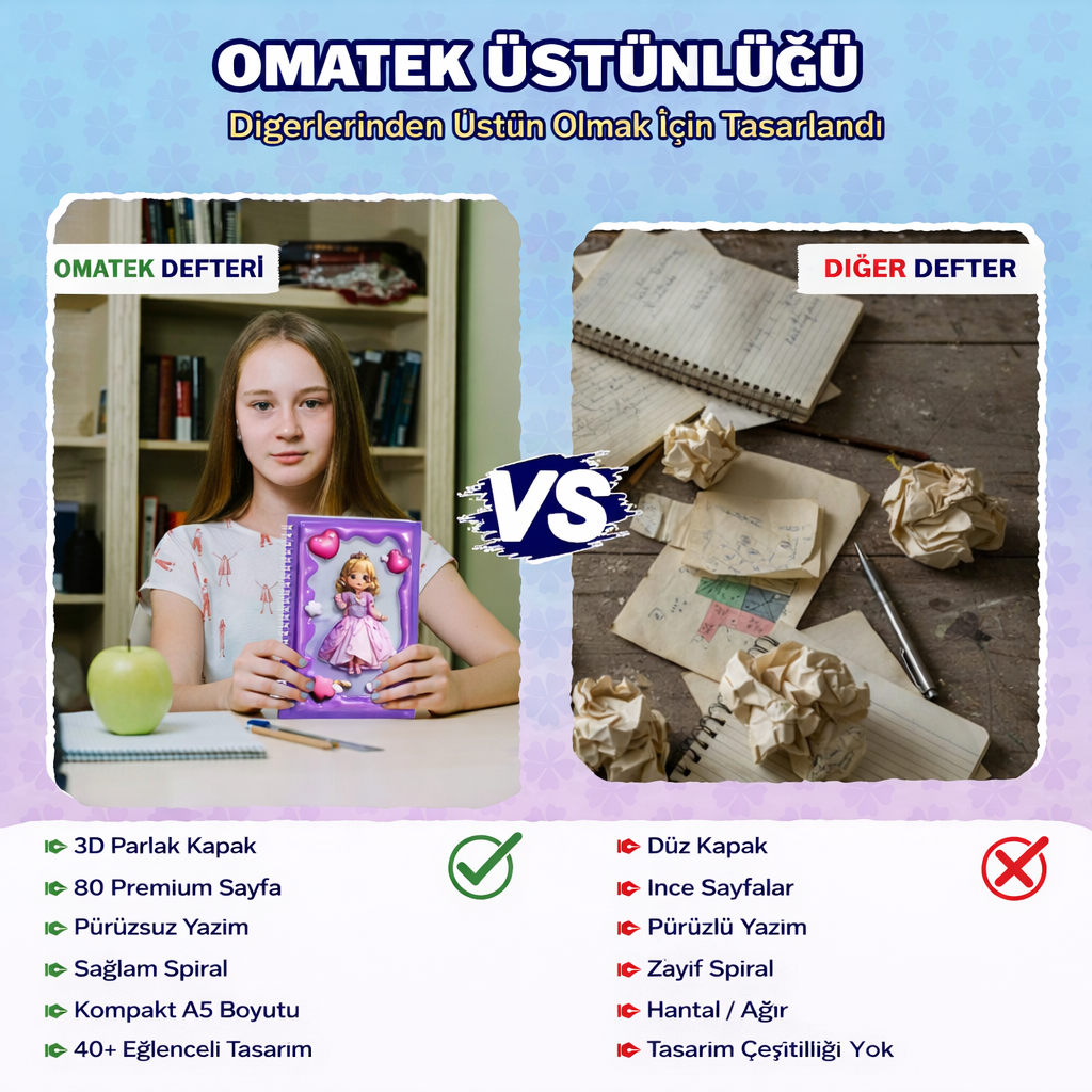 A5 Boyutunda Parlak Yüzeyli 3 Boyutlu Spiralli Defter 3'lü Koleksiyon sevimli çift , gülen çiçek , kelebek peri