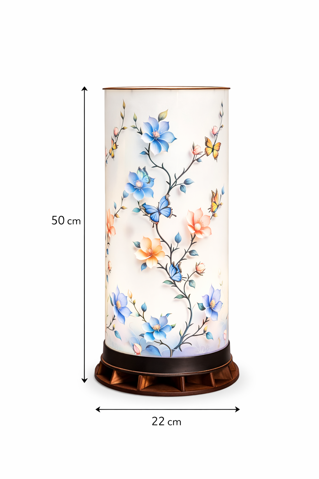 🌸 Çiçek ve Kelebek Desenli LED Masa Lambası – Dekoratif Ortam Aydınlatması – 50 cm