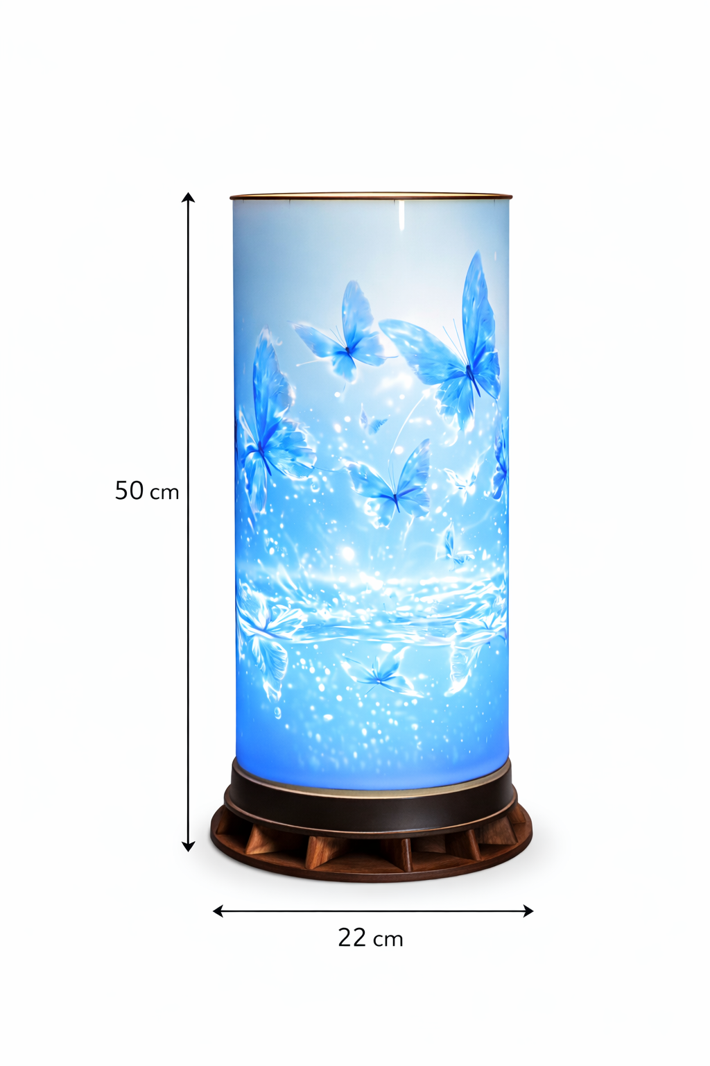 🦋 Mavi Kelebek Desenli LED Masa Lambası – Dekoratif Ortam Aydınlatması – 50 cm