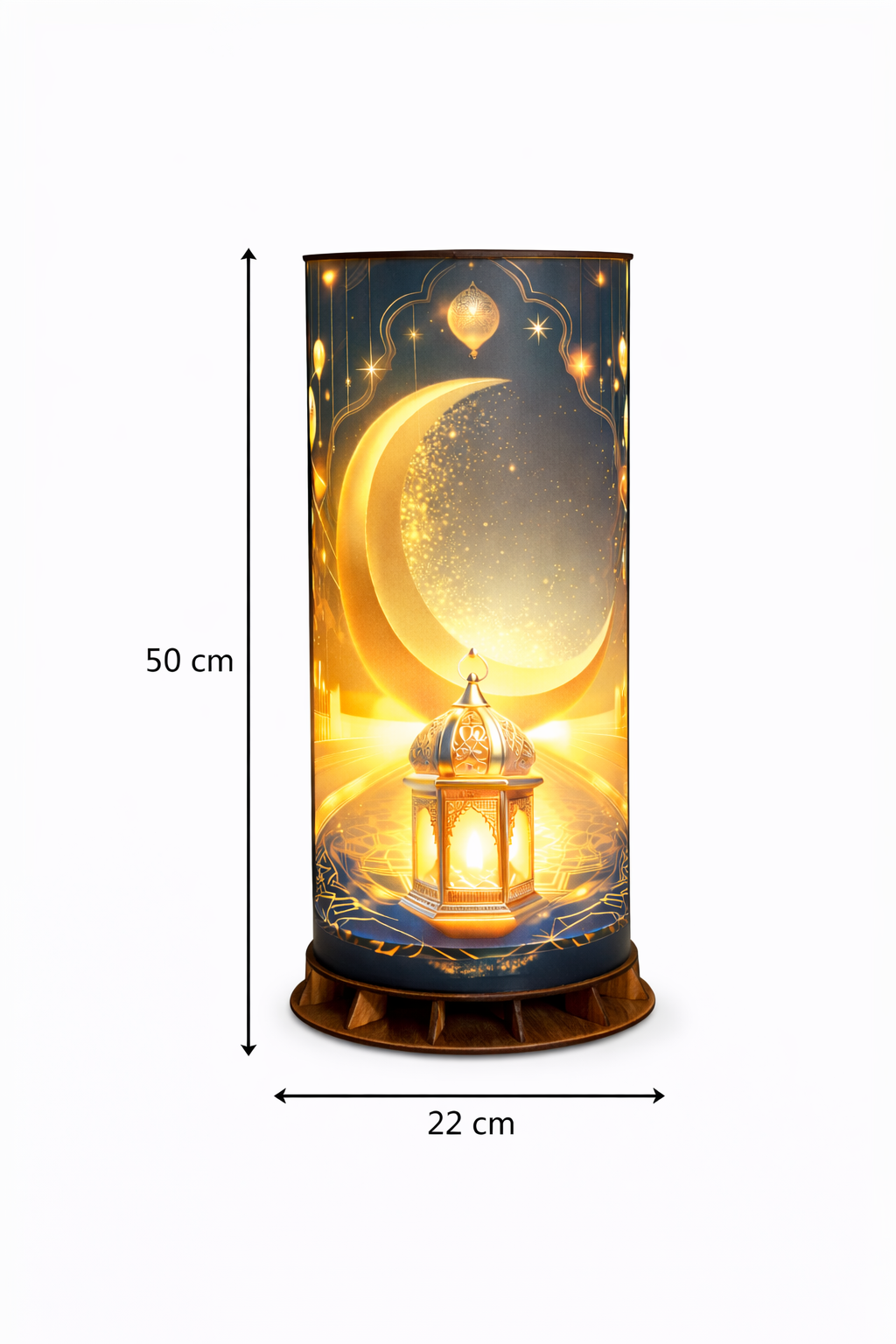 🌙 Hilal ve Fener Desenli LED Masa Lambası – Dekoratif Ortam Aydınlatması – 50 cm