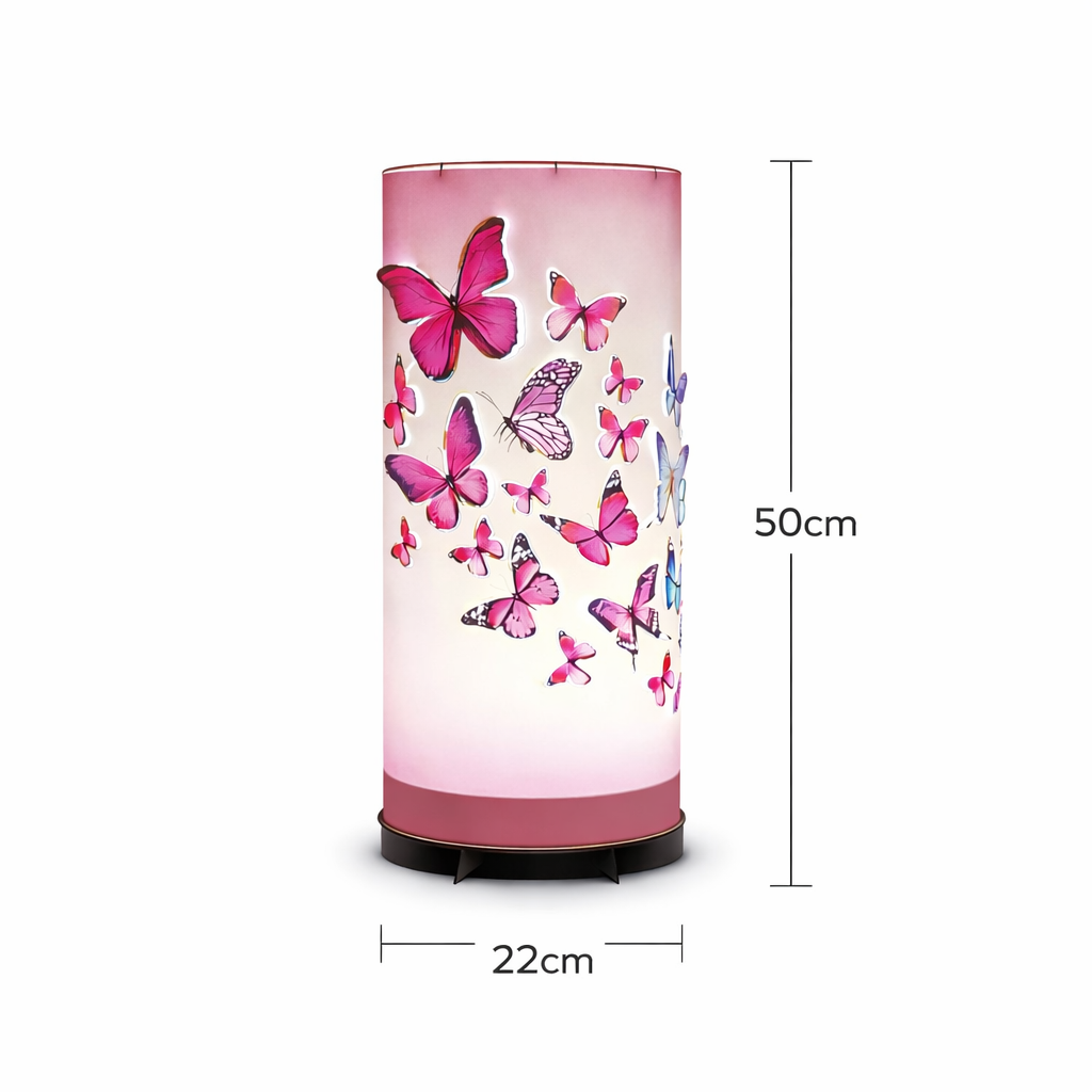 🦋 Pembe Kelebek LED Masa Lambası – Dekoratif Ortam Aydınlatması – 50 cm