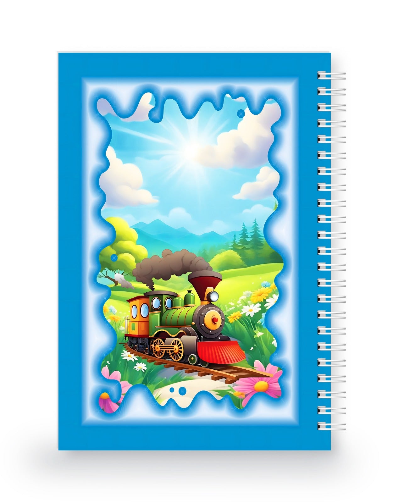 Renkli Tren 3 Boyutlu Spiralli Defter