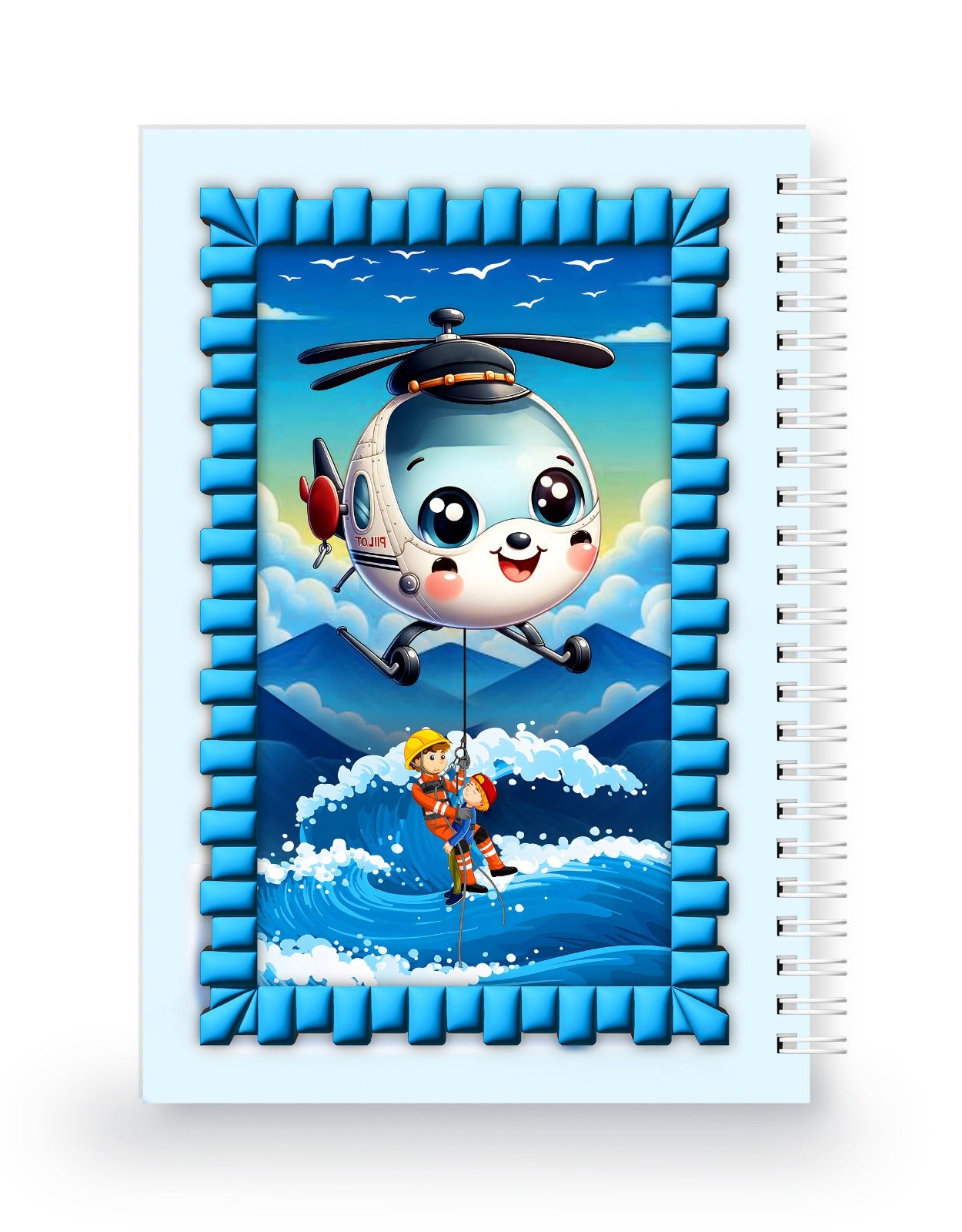 Kurtarma Helikopteri 3 Boyutlu Spiralli Defter