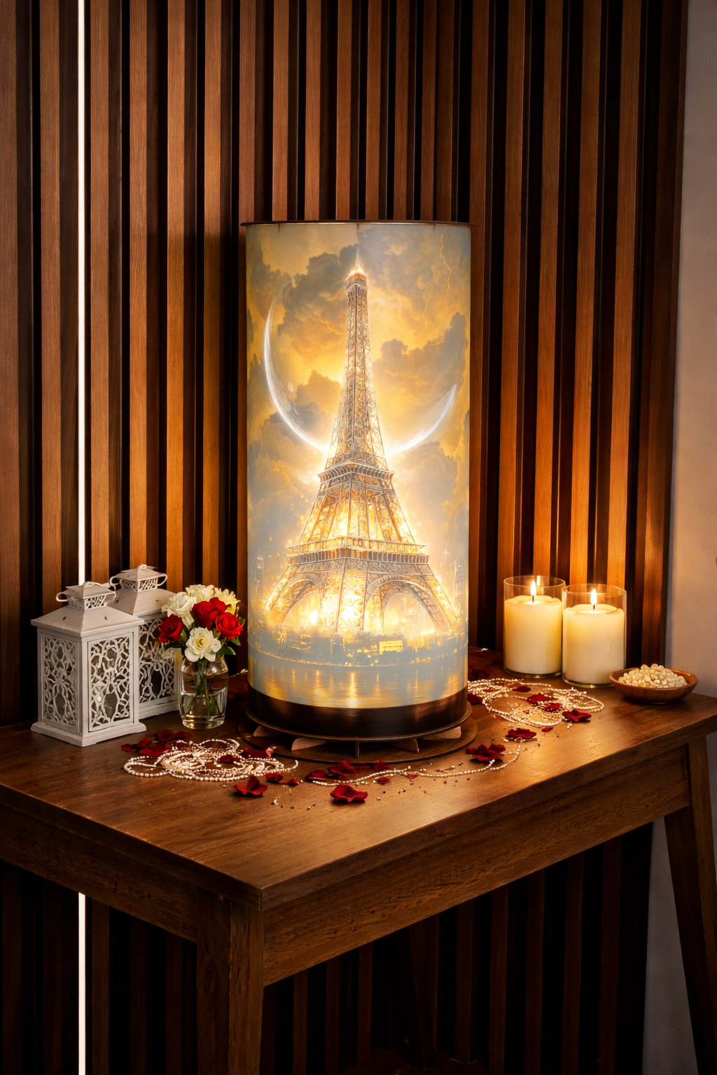 🗼 Paris Eyfel Kulesi Desenli LED Masa Lambası – Dekoratif Ortam Aydınlatması – 50 cm