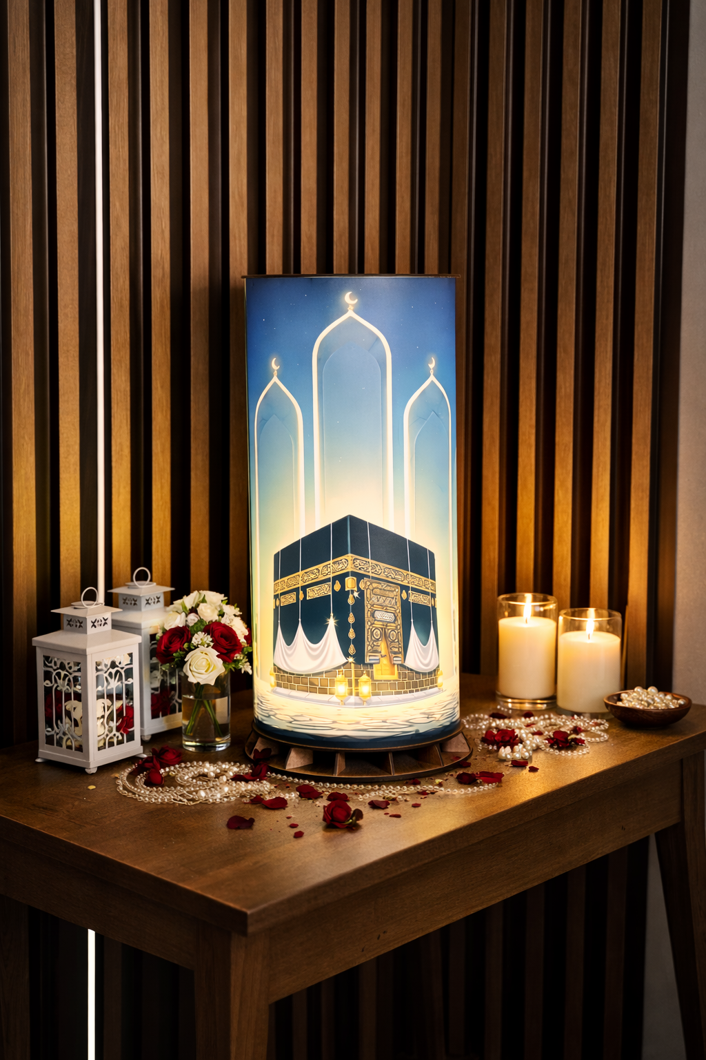 🕋 Kabe ve Minare Silüetli LED Masa Lambası – Dekoratif Ortam Aydınlatması – 50 cm