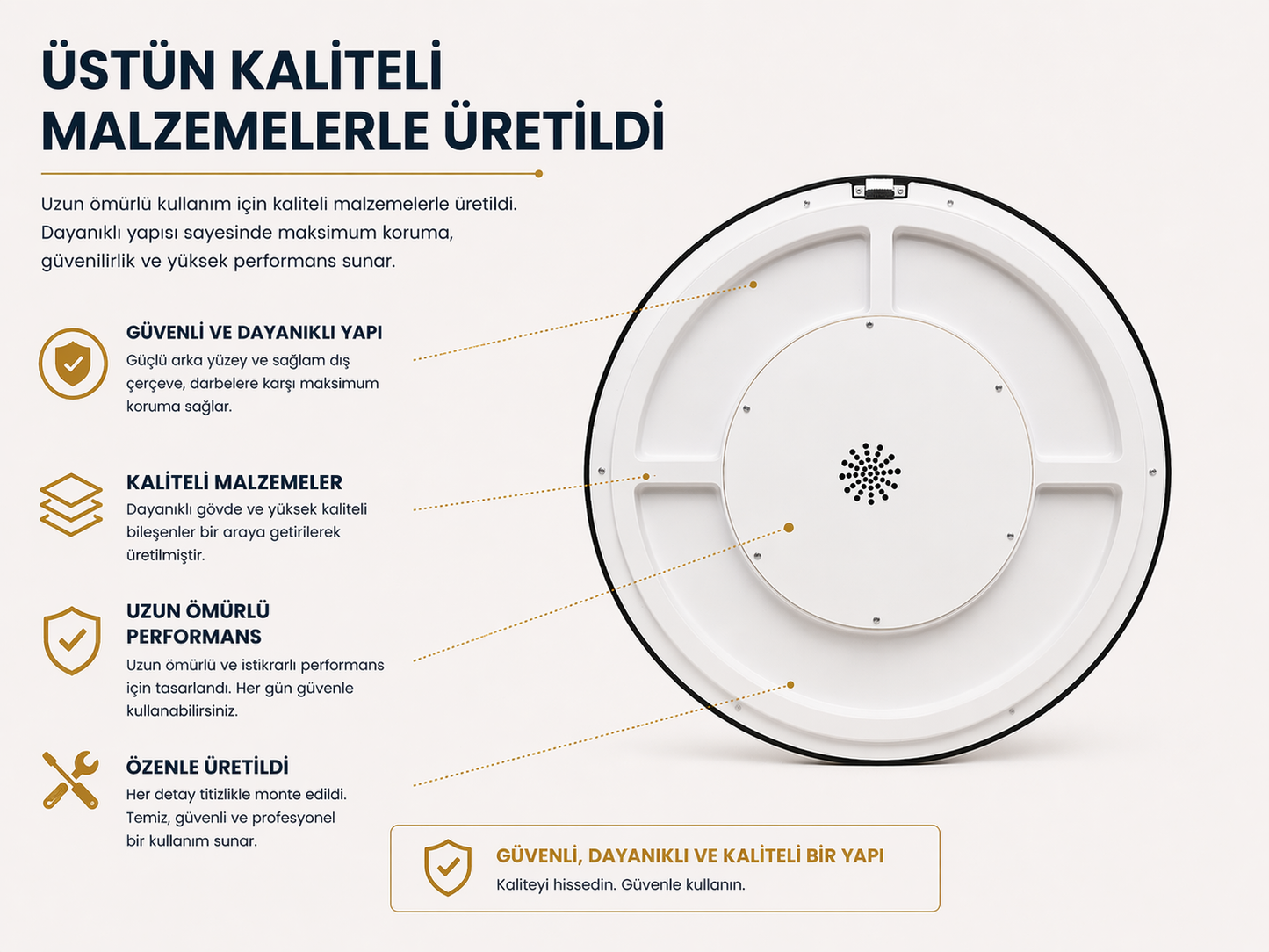 Ay Yüzeyi LED Duvar Sanatı (60 cm) – Bluetooth Hoparlörlü