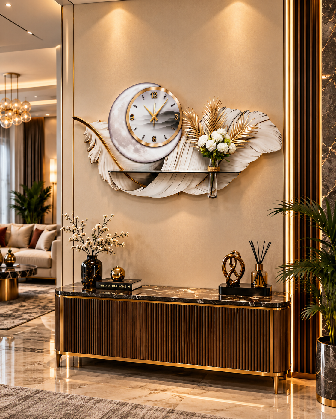 فن حائط LED ريشة القمر (70×150 سم) – سماعة بلوتوث-WA-10112-2D