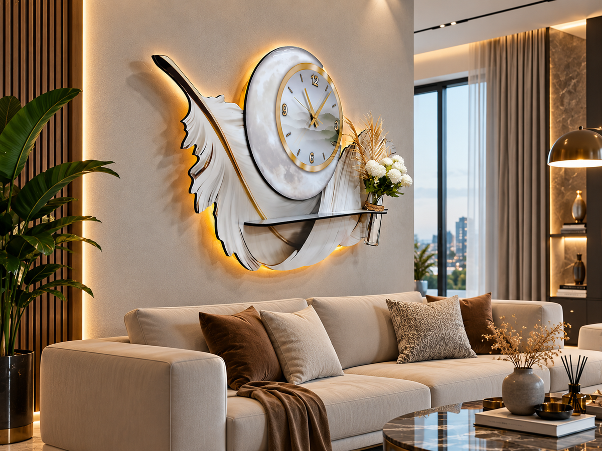 فن حائط LED ريشة القمر (70×150 سم) – سماعة بلوتوث-WA-10112-2D