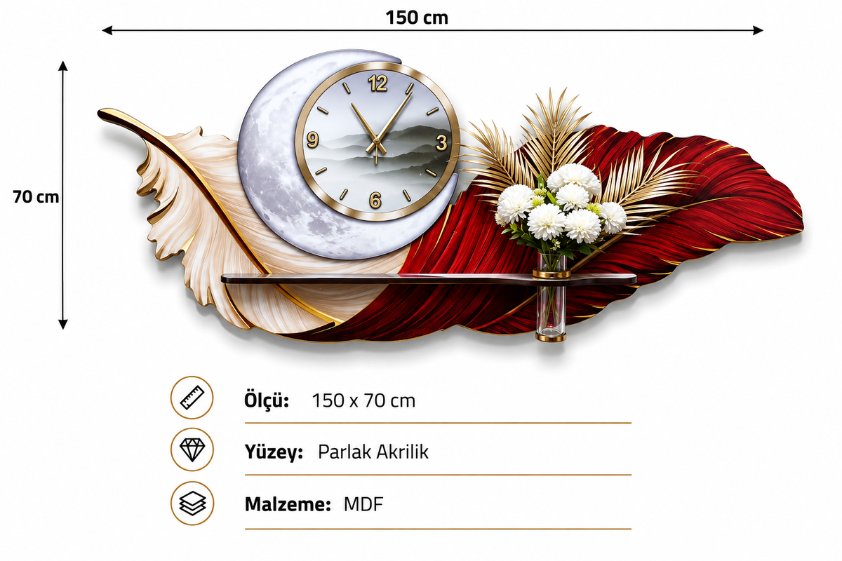 فن حائط LED ريشة القمر (70×150 سم) – سماعة بلوتوث-WA-10112-2D