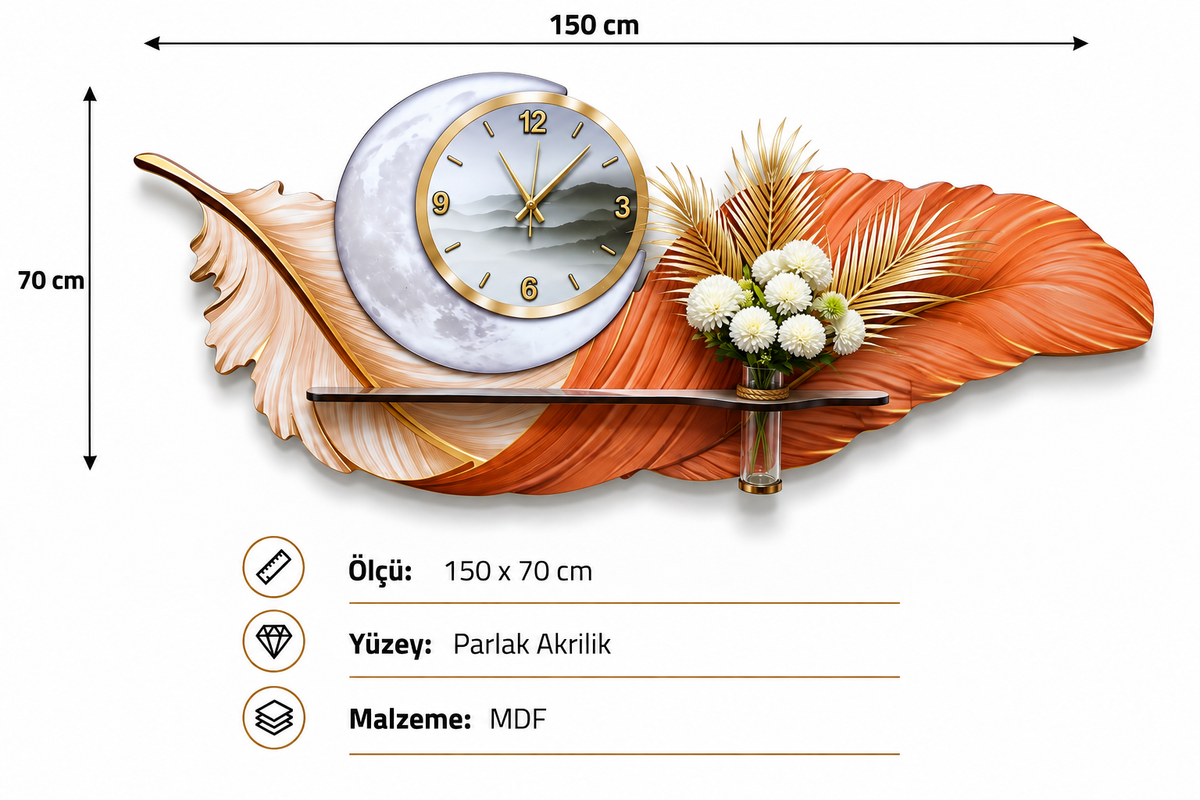فن حائط LED ريشة القمر (70×150 سم) – سماعة بلوتوث-WA-10112-2D