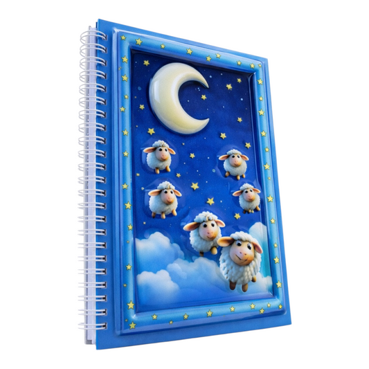 Ay ve Koyunlar 3 Boyutlu Spiralli Defter