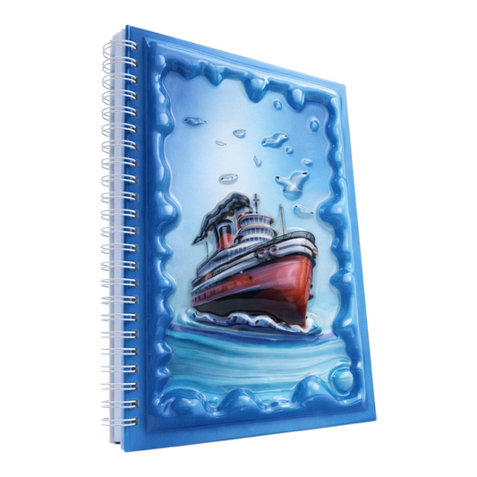 Denizci Gemisi ve Güvercinler 3 Boyutlu Defter
