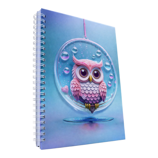Baykuşlu Su Dalgası 3 Boyutlu Defter