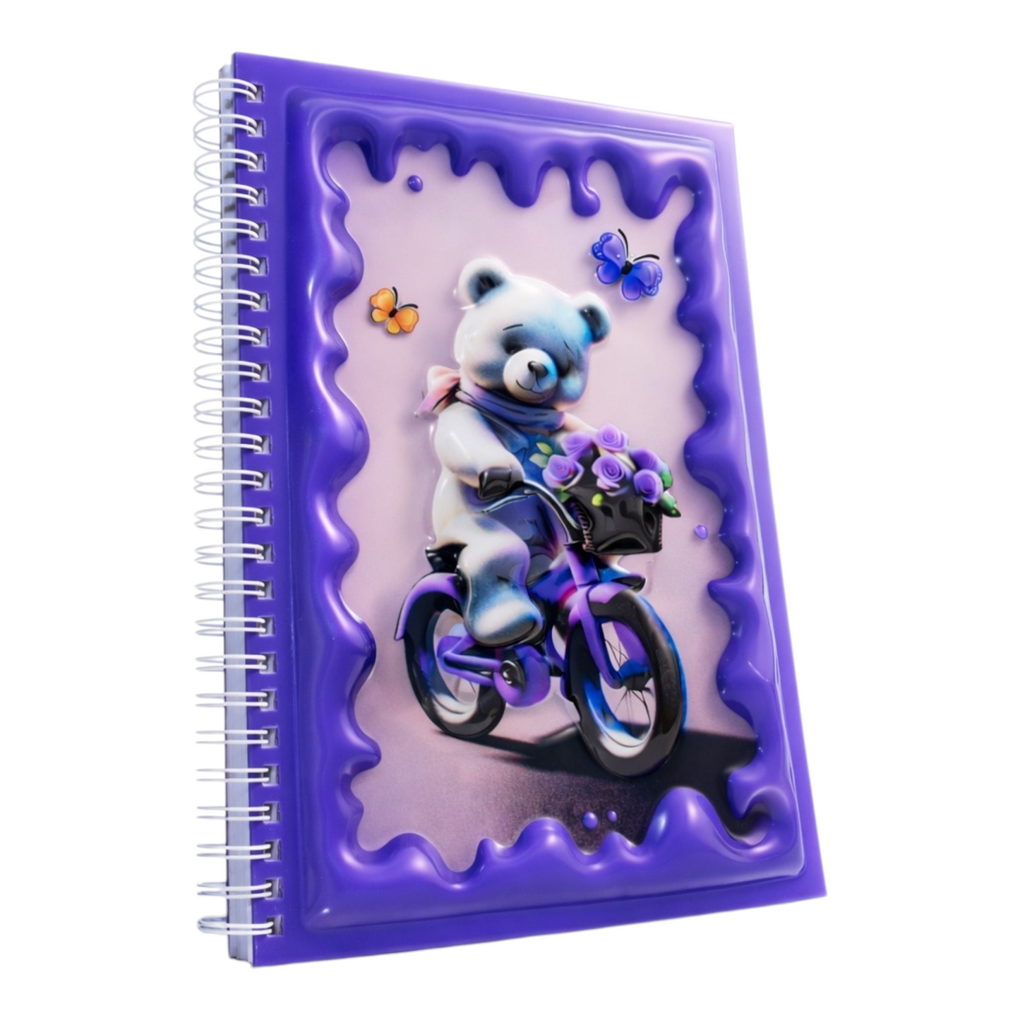 Bisikletli Ayıcık 3 Boyutlu Spiralli Defter