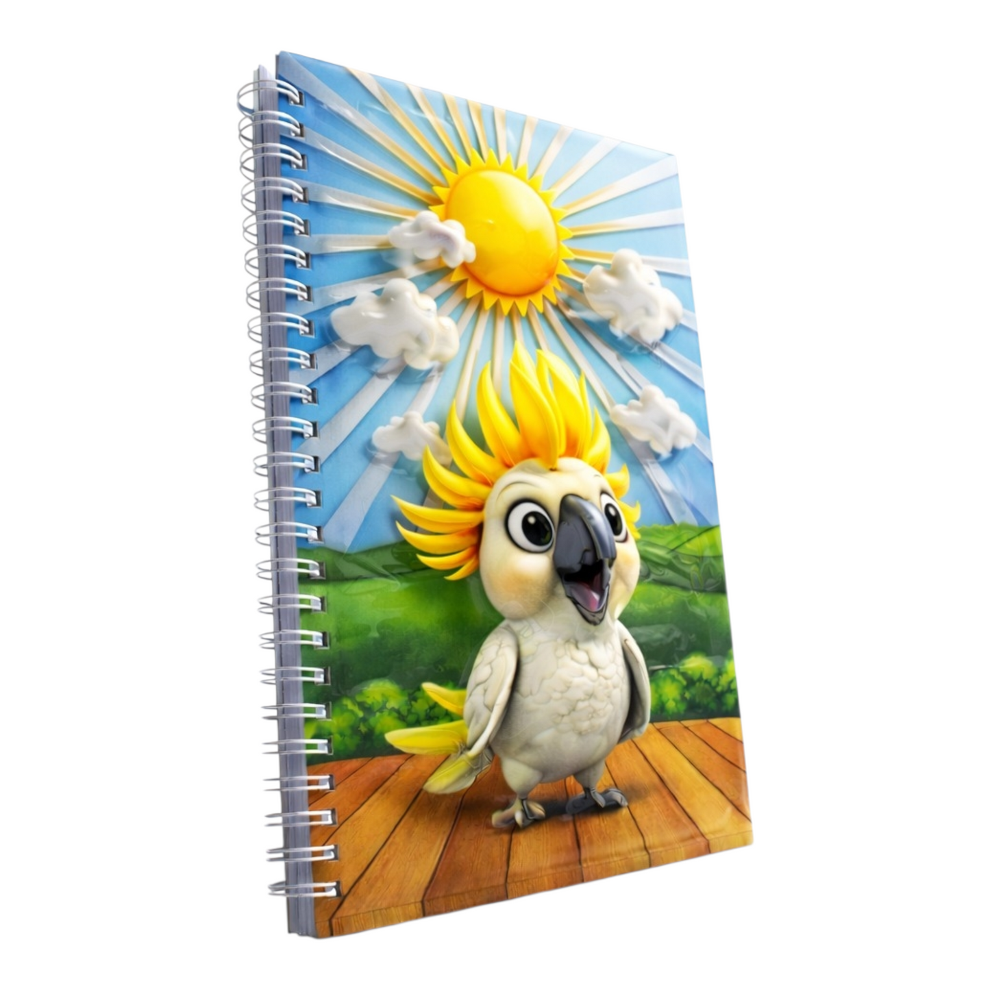 Papağan ve Güneş 3 Boyutlu Spiralli Defter