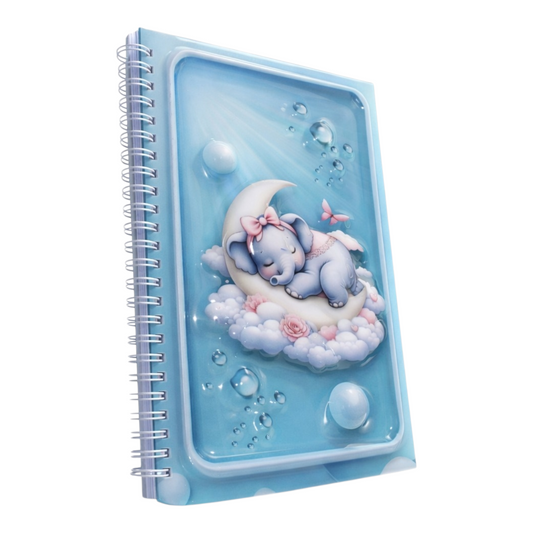 Uyuyan Fil 3 Boyutlu Spiralli Defter
