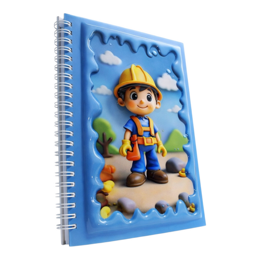İnşaat İşçisi 3 Boyutlu Spiralli Defter