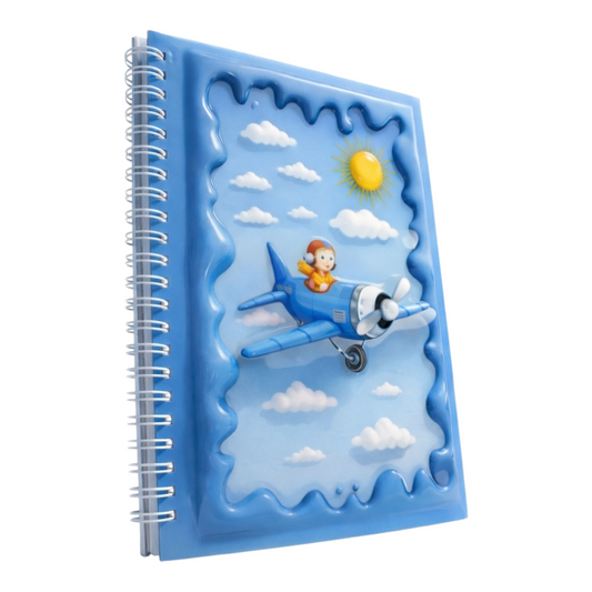 Pilot ve Uçak 3 Boyutlu Spiralli Defter