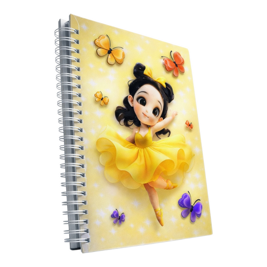 Sarı Elbiseli Kız 3 Boyutlu Spiralli Defter