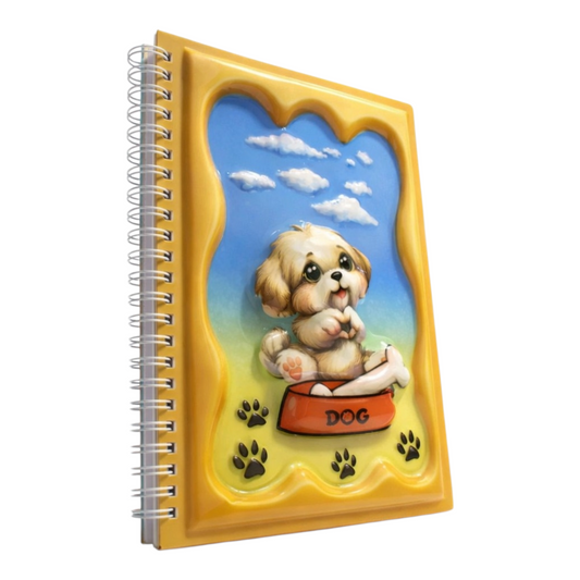Sevimli Köpek ve Pati izleri  3 Boyutlu Defter