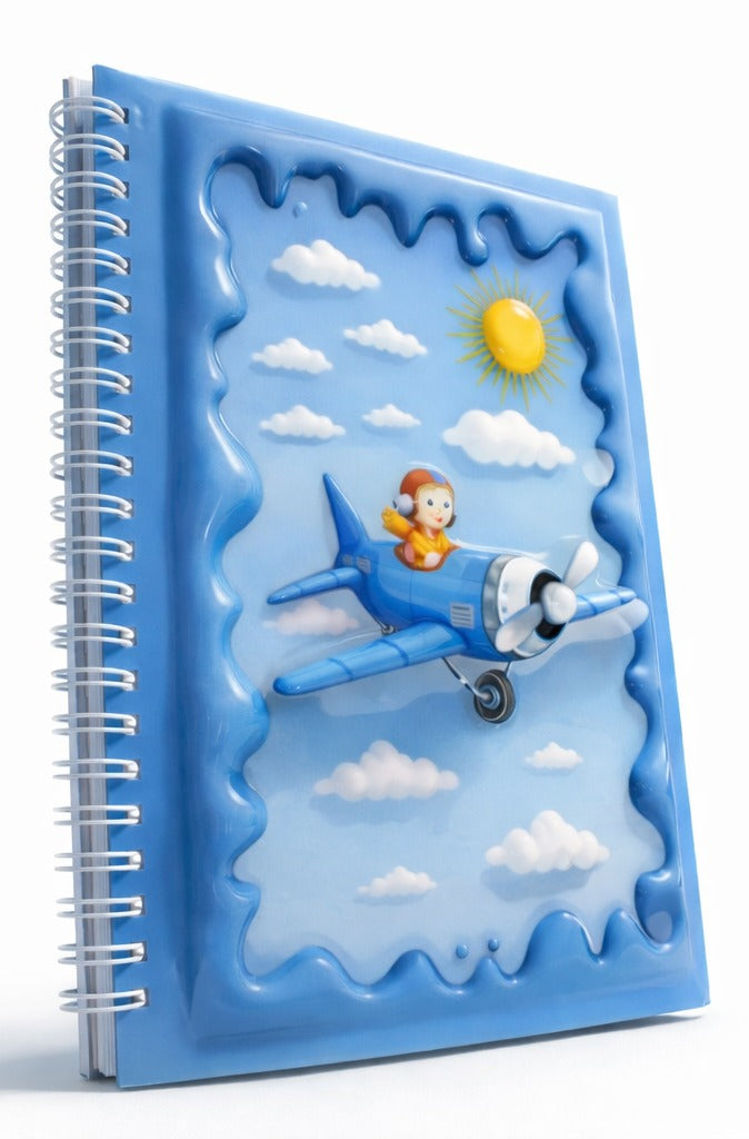 Pilot ve Uçak 3 Boyutlu Spiralli Defter