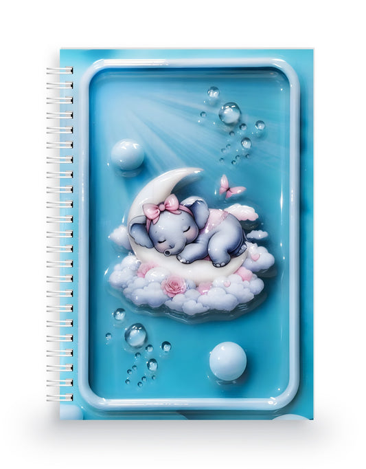 Uyuyan Fil 3 Boyutlu Spiralli Defter