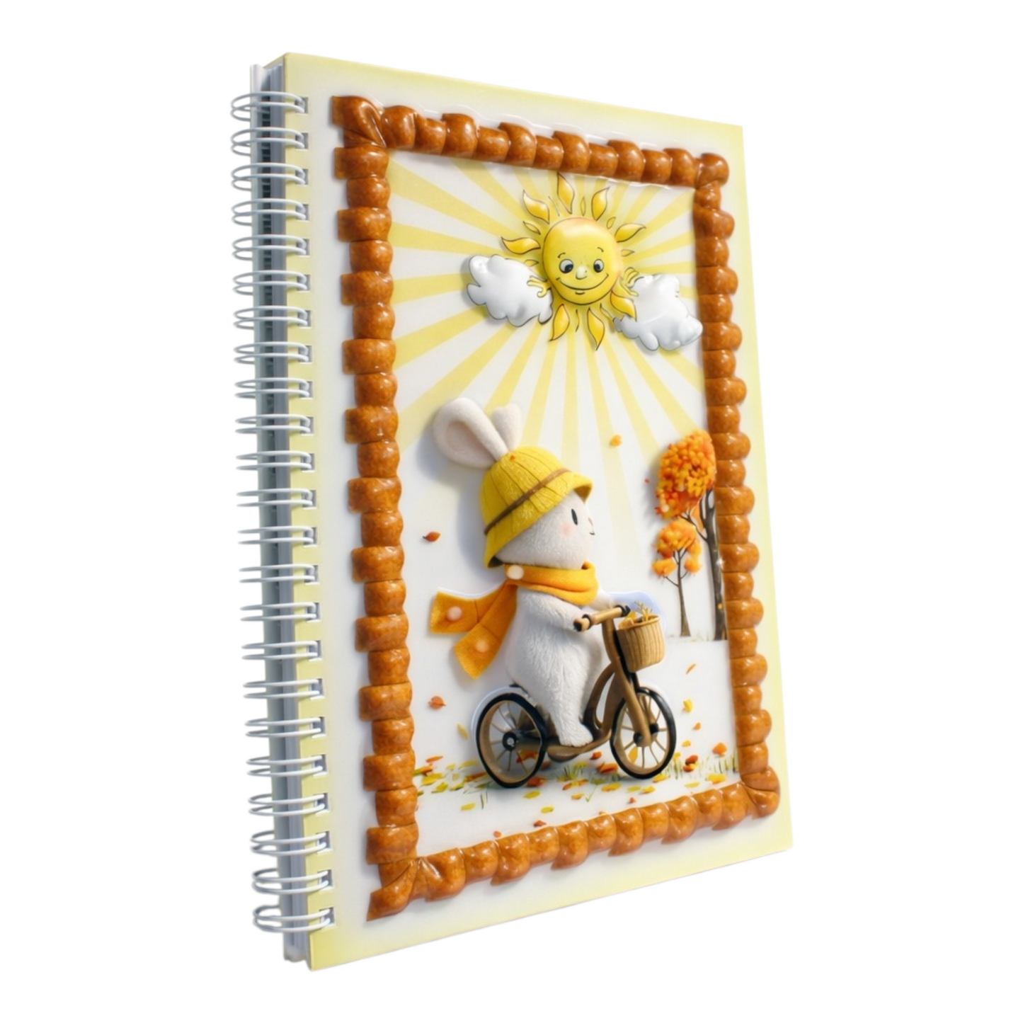 Bisikletli Tavşan 3 Boyutlu Spiralli Defter