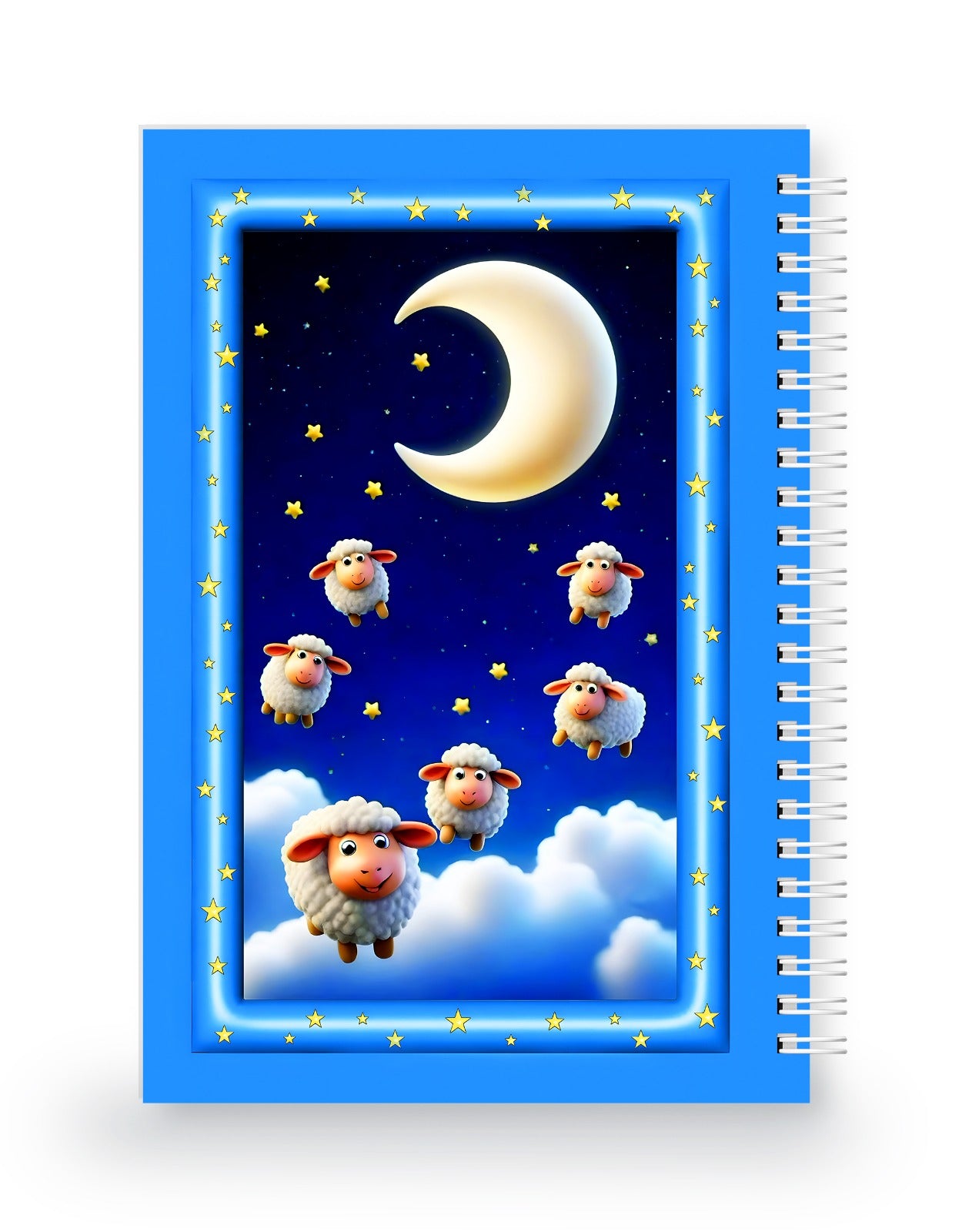 Ay ve Koyunlar 3 Boyutlu Spiralli Defter