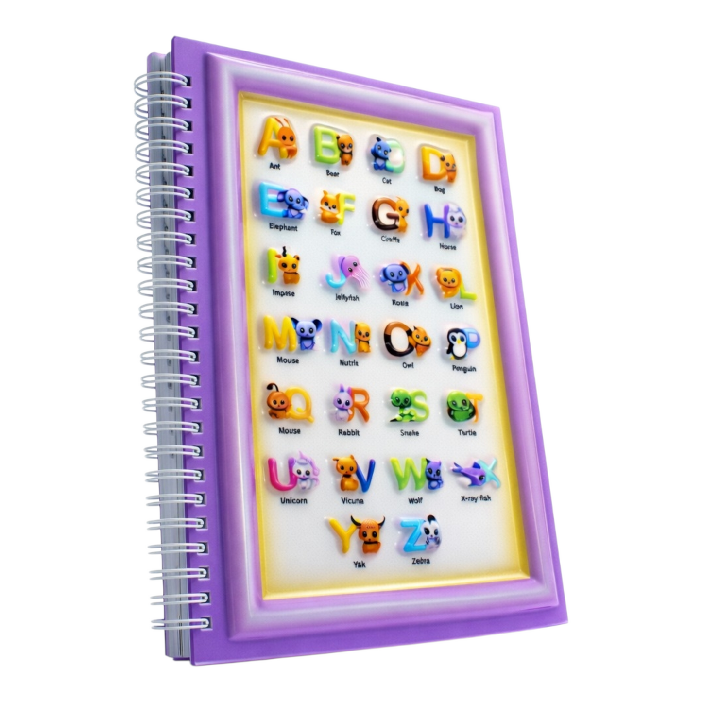 Alfabe ve Hayvanlar 3 Boyutlu Spiralli Defter