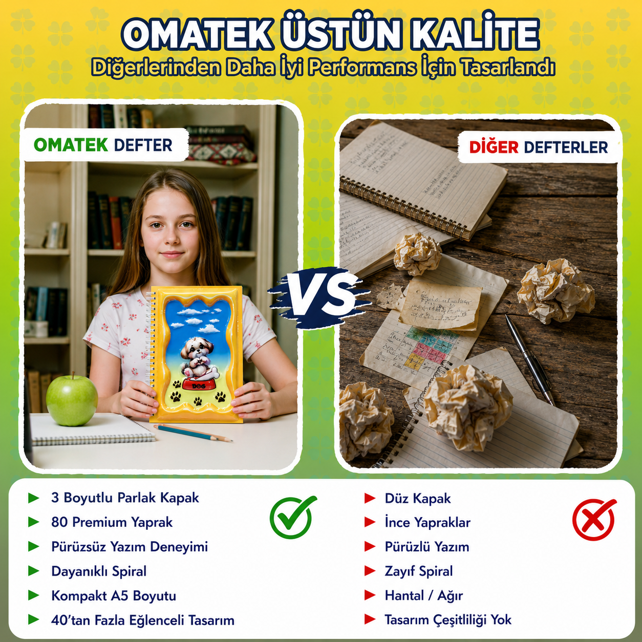 A5 Boyutunda  Parlak Yüzeyli 3 Boyutlu  Spiralli Defter  3'lü Koleksiyon