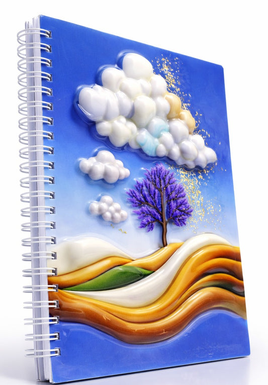 Manzara ve Bulutlar 3 Boyutlu Spiralli Defter