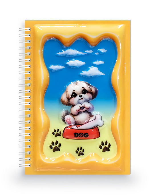 Sevimli Köpek ve Pati izleri  3 Boyutlu Defter