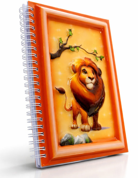 Sevimli Aslan 3 Boyutlu Spiralli Defter
