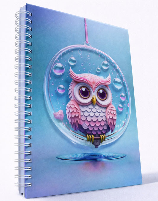 Baykuşlu Su Dalgası 3 Boyutlu Defter