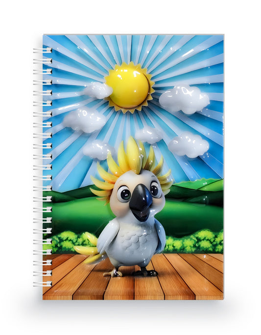 Papağan ve Güneş 3 Boyutlu Spiralli Defter