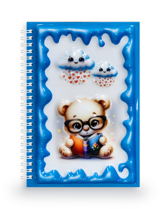 Kitap Okuyan Ayıcık 3 Boyutlu Spiralli Defter