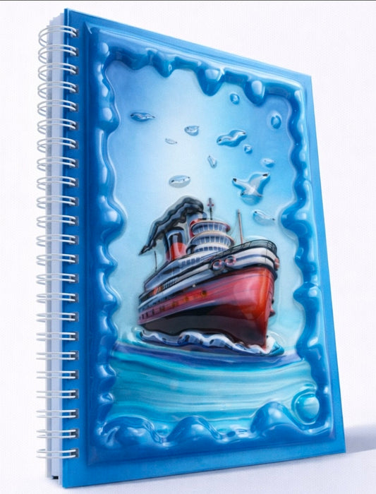 Denizci Gemisi ve Güvercinler 3 Boyutlu Defter