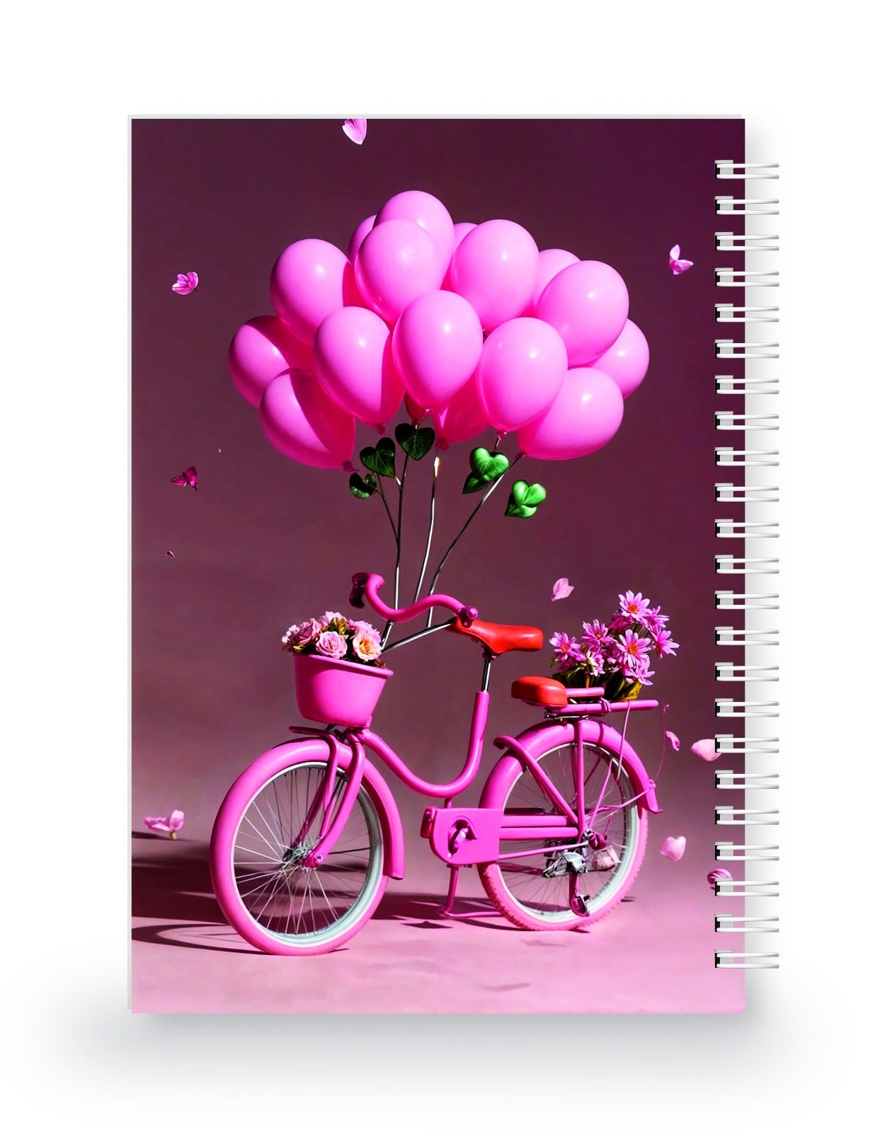 Pembe Balonlu Bisiklet 3 Boyutlu Spiralli Defter