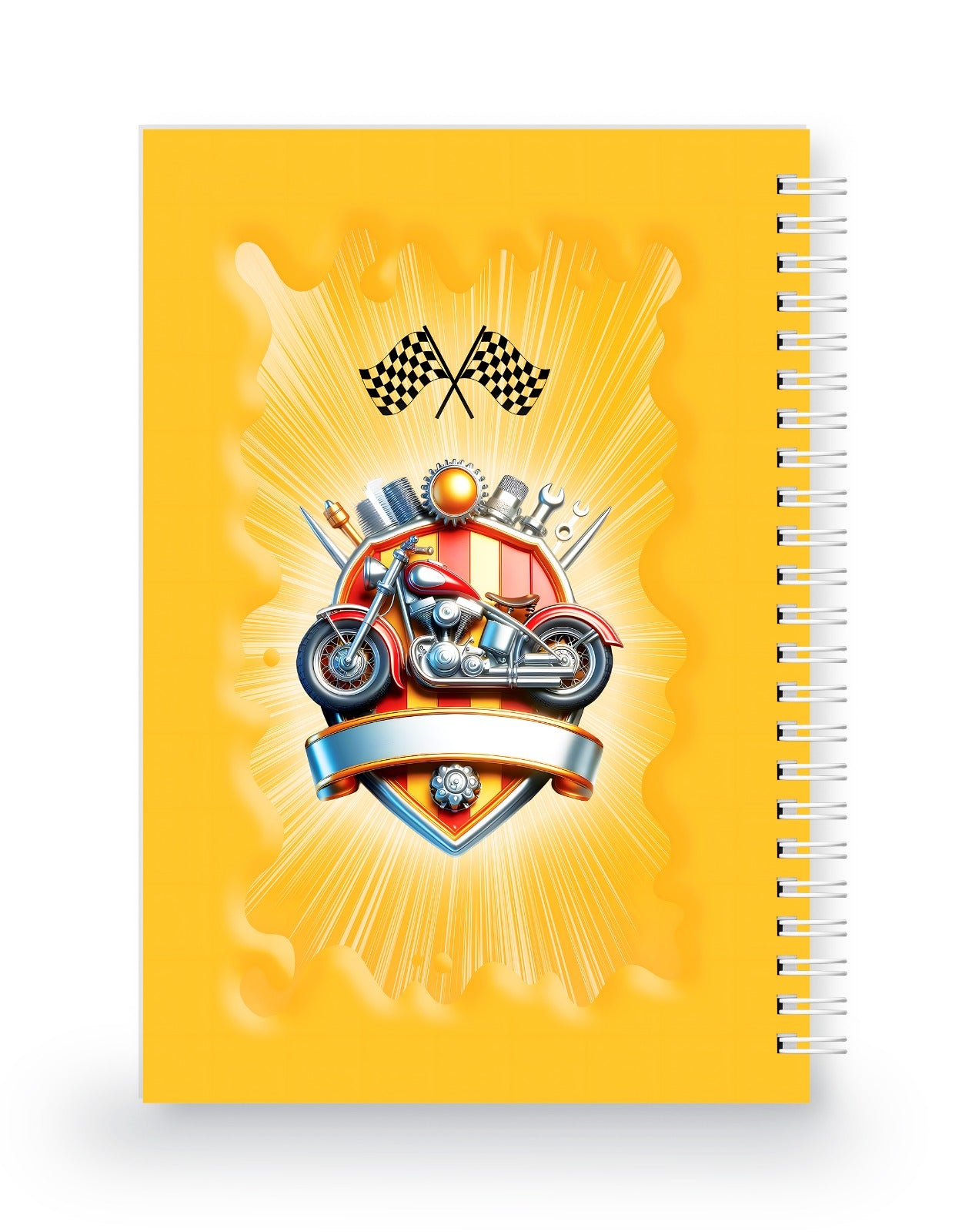 Motosiklet Yarış Temalı 3 Boyutlu Spiralli Defter