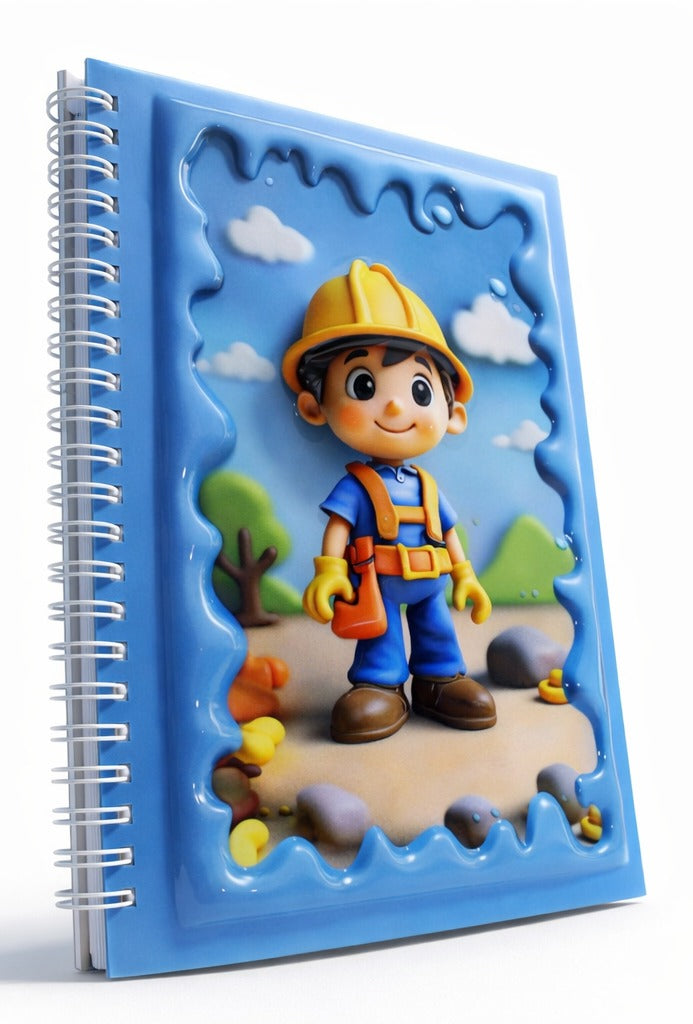 İnşaat İşçisi 3 Boyutlu Spiralli Defter