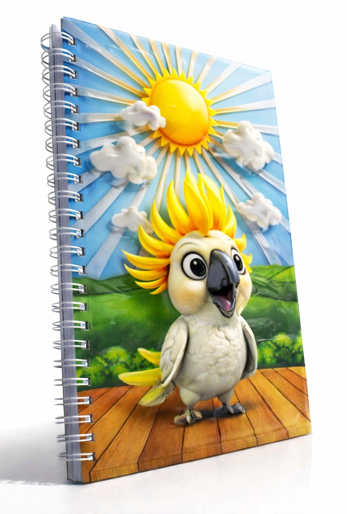 Papağan ve Güneş 3 Boyutlu Spiralli Defter
