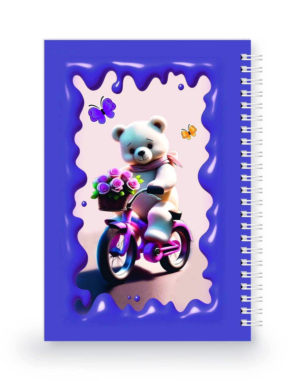 Bisikletli Ayıcık 3 Boyutlu Spiralli Defter