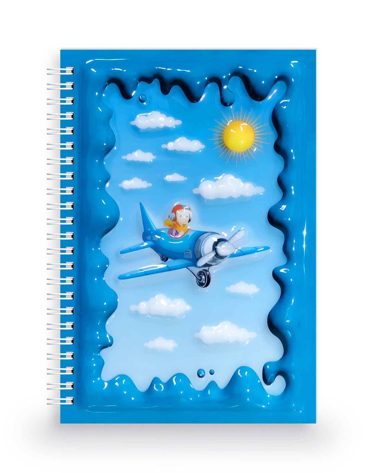 Pilot ve Uçak 3 Boyutlu Spiralli Defter
