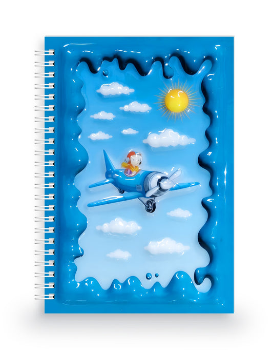 Pilot ve Uçak 3 Boyutlu Spiralli Defter