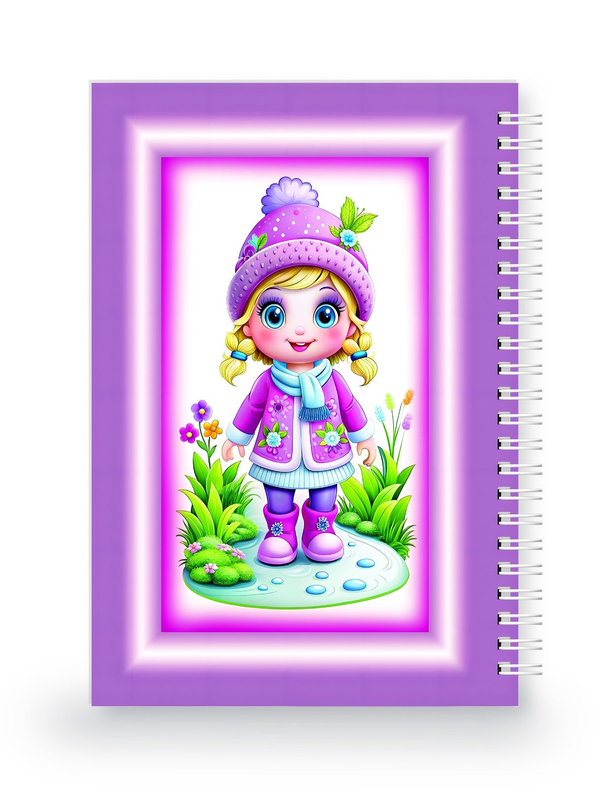 Pembe Bere Kız 3 Boyutlu Spiralli Defter