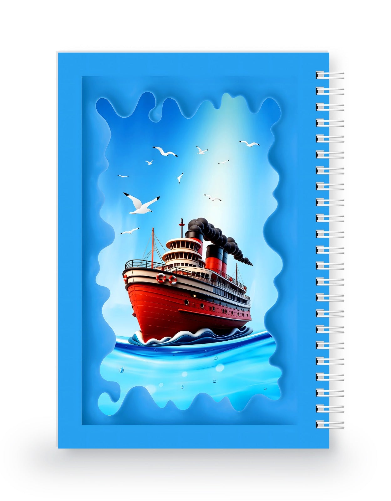 Denizci Gemisi ve Güvercinler 3 Boyutlu Defter