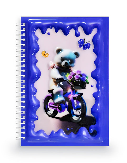 Bisikletli Ayıcık 3 Boyutlu Spiralli Defter