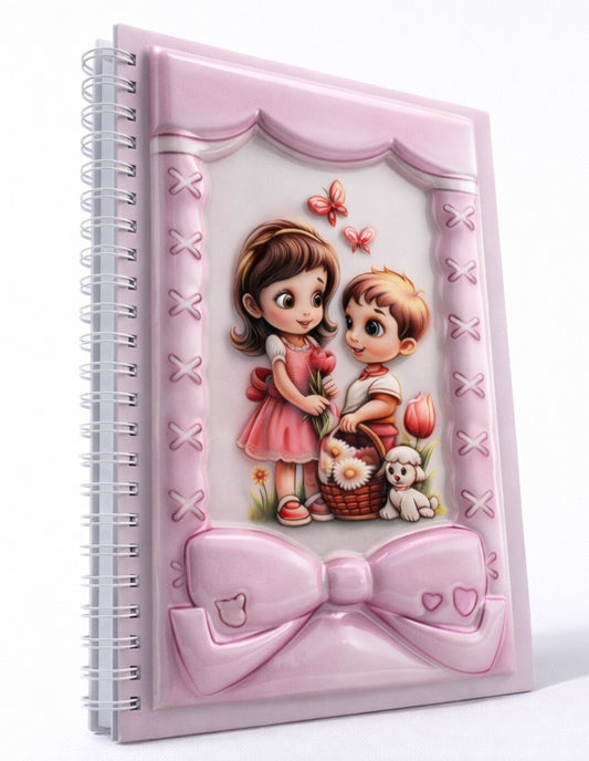 Sevimli Çift 3 Boyutlu Spiralli Defter