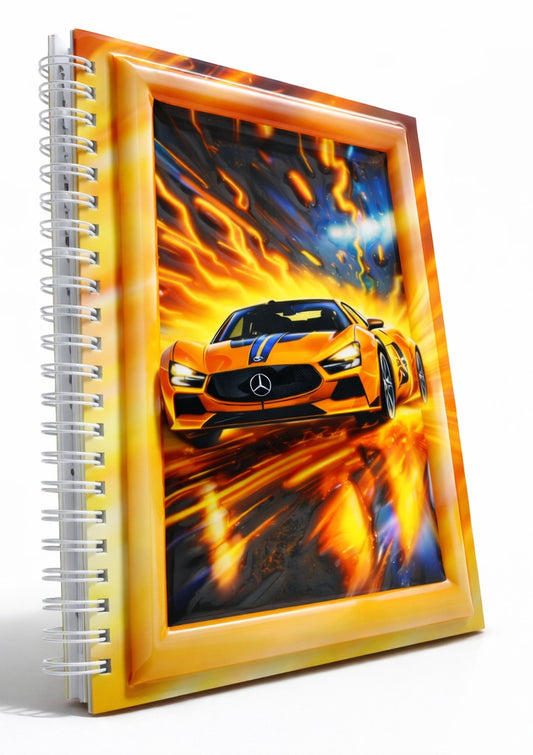Hızlı Spor Araba 3 Boyutlu Spiralli Defter