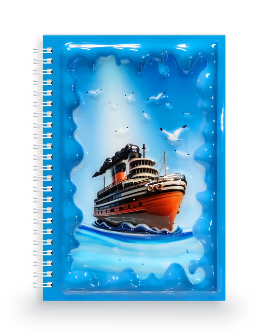 Denizci Gemisi ve Güvercinler 3 Boyutlu Defter